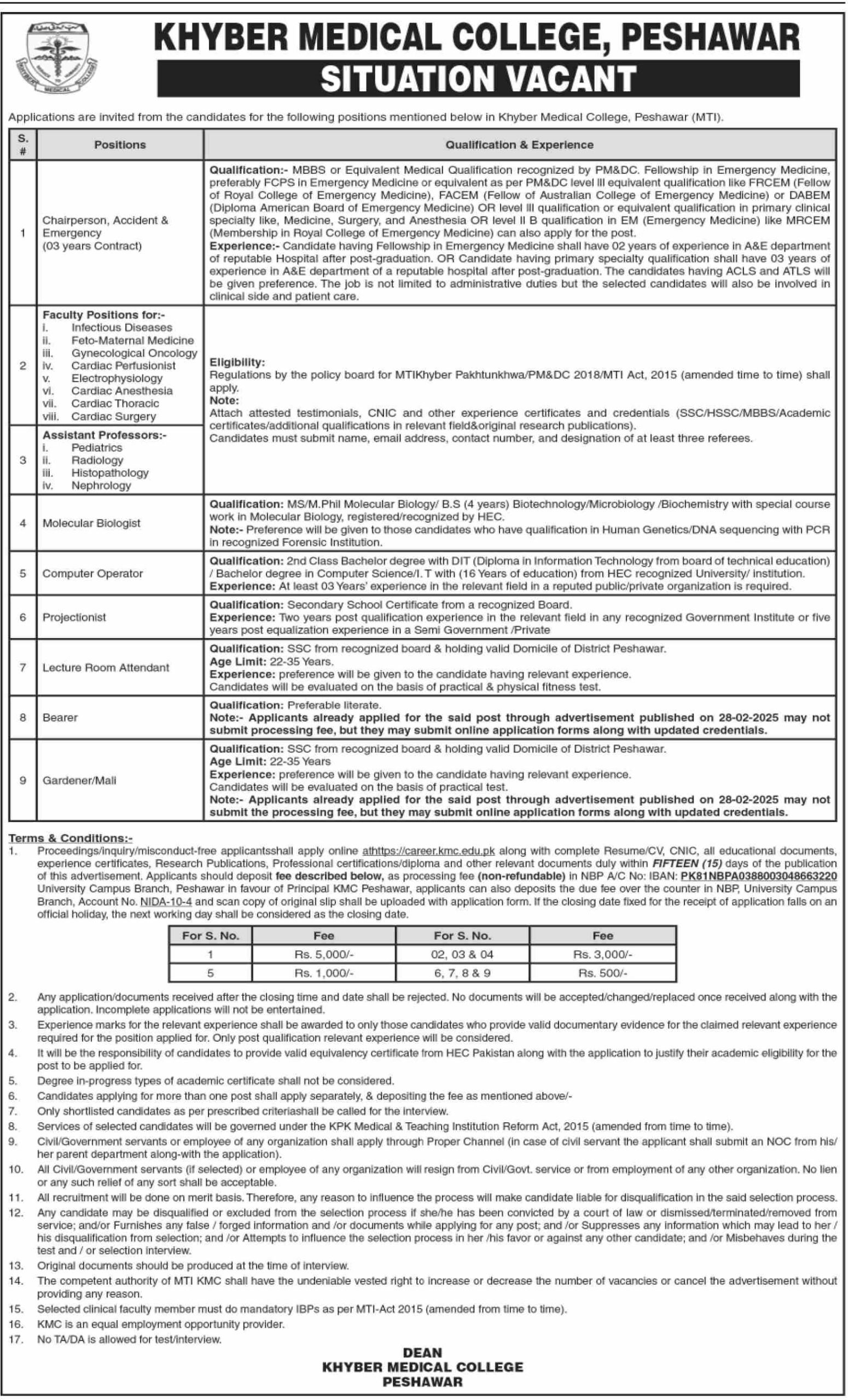 Jobs 2025 – MTI Faculty & Staff Vacancies-