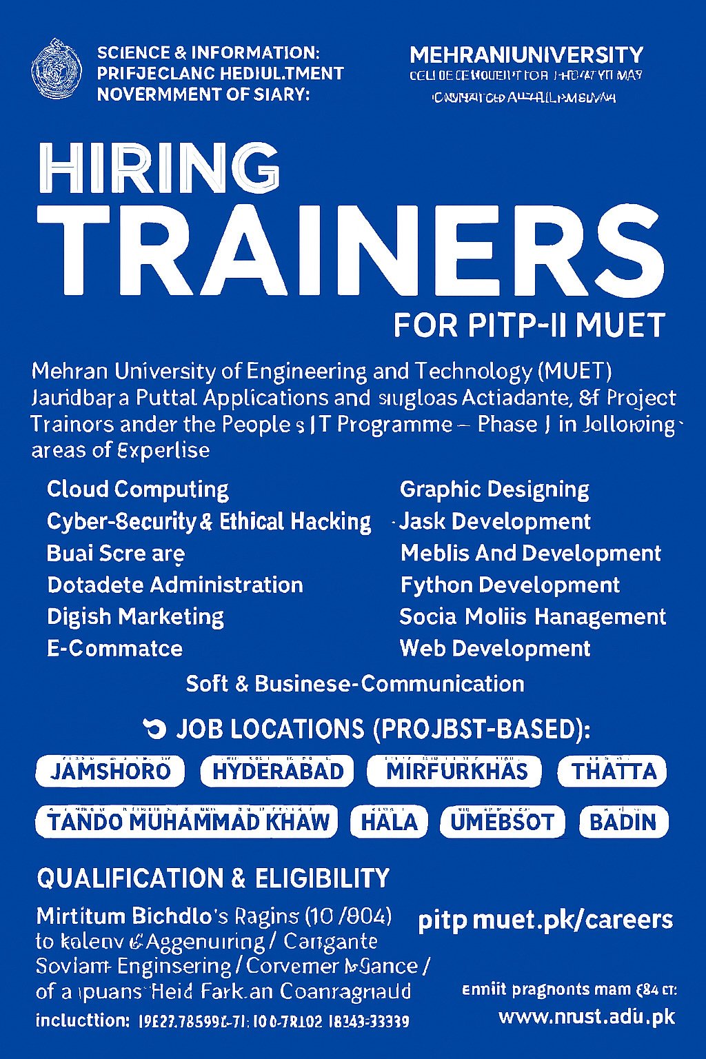 🖥️ MUET Hiring Trainers for People’s IT Programme Phase II – Apply Now!