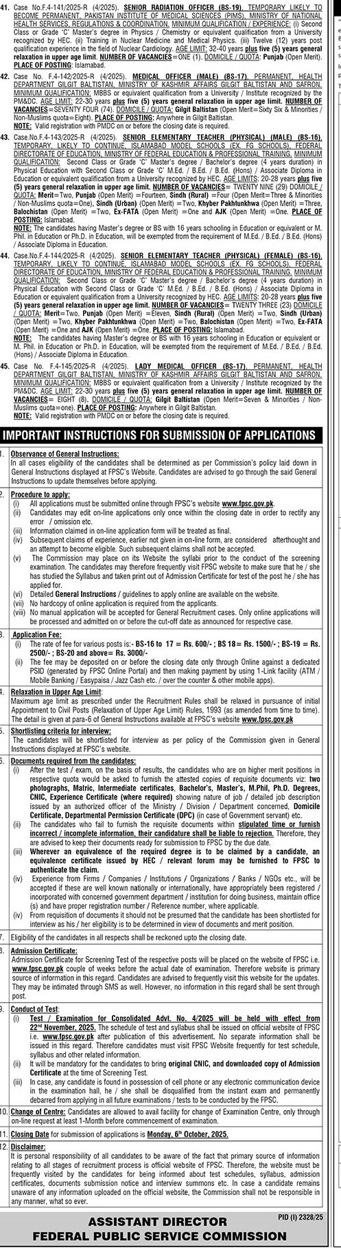 Federal Public Service Commission (FPSC) Job Opportunities 2023