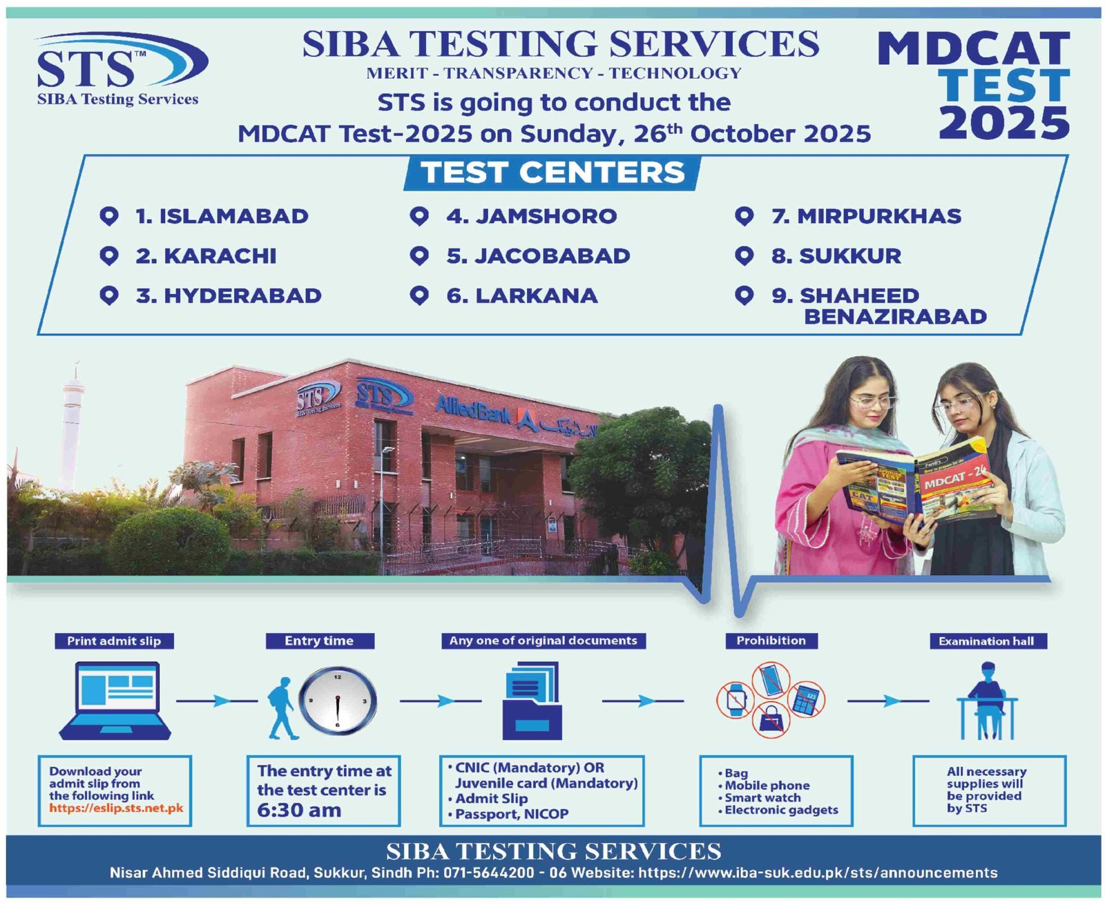 🩺 Preparing for MDCAT 2025: Essential Guide to the Rescheduled Sindh Test by SIBA Testing Services